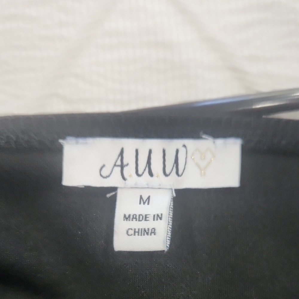 AUW Black Mini Dress with Silver Trim - Picture 4 of 5